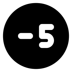 Minus Five Circle Icon from Majesticons Solid Set