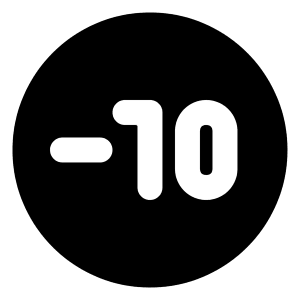 Minus Ten Circle Icon from Majesticons Solid Set