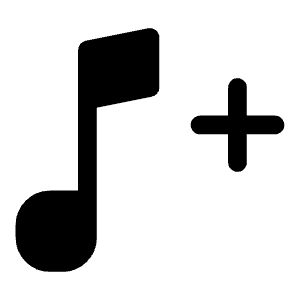 Music Note Plus Icon from Iconoir Solid Set