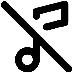 Music Tune Slash Icon from Unicons Line Set