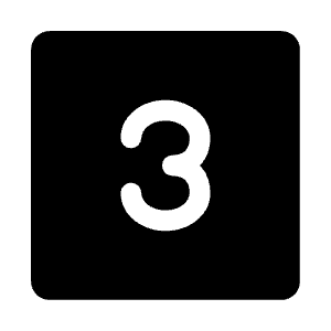 Number 3 Square Icon from Iconoir Solid Set