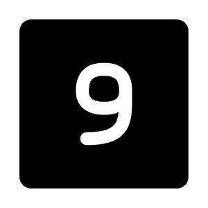 Number 9 Square Icon from Iconoir Solid Set