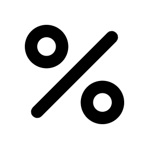 Percent Line Icon from Majesticons Line Set