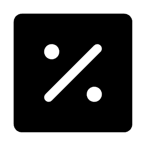 Percentage Square Icon from Iconoir Solid Set