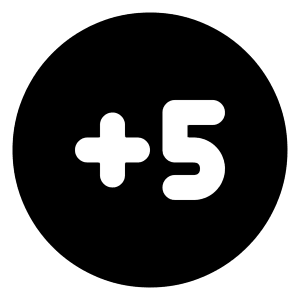 Plus Five Circle Icon from Majesticons Solid Set