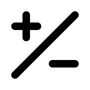 Plus Minus 2 Line Icon from Majesticons Line Set