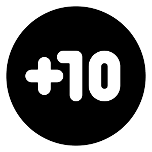Plus Ten Circle Icon from Majesticons Solid Set