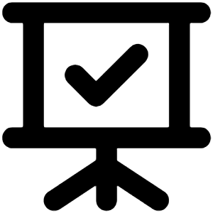 Presentation Check Icon from Unicons Line Set