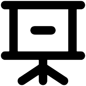 Presentation Minus Icon from Unicons Line Set