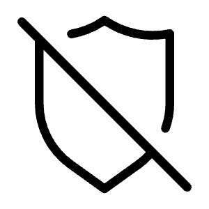 Shield Slash Icon from Unicons Thinline Set