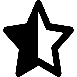 Star Half Stroke Icon from Font Awesome Regular Set