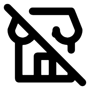 Store Slash Icon from Unicons Line Set