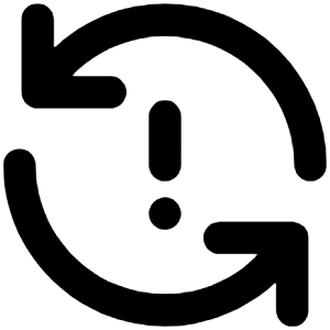 Sync Exclamation Icon from Unicons Line Set