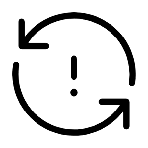 Sync Exclamation Icon from Unicons Thinline Set