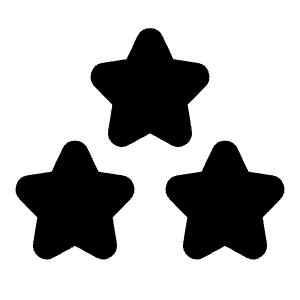 Three Stars Icon from Iconoir Solid Set