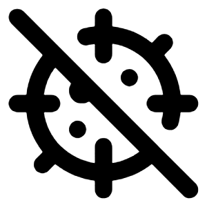 Virus Slash Icon from Unicons Line Set