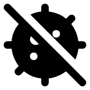 Virus Slash Icon from Unicons Solid Set