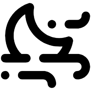 Wind Moon Icon from Unicons Line Set