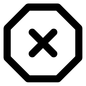 X Octagon Icon from Feather Set