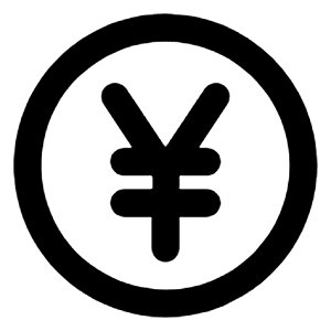 Yen Circle Icon from Unicons Line Set