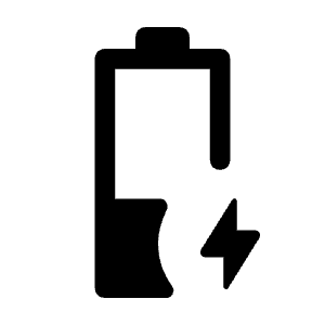 Battery Charging 50 Fill Icon from Rounded Fill - Material Symbols Set