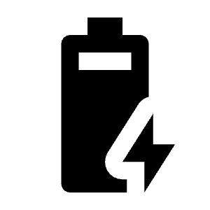 Battery Charging 90 Icon from Outlined Line - Streamline Material Free Set