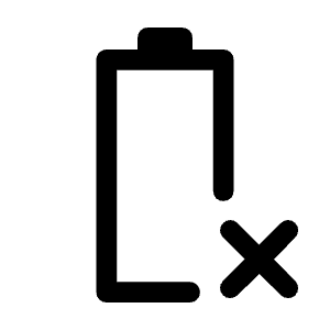 Battery Error Icon from Rounded Line - Material Symbols Set