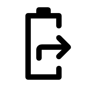 Battery Share Icon from Rounded Line - Material Symbols Set