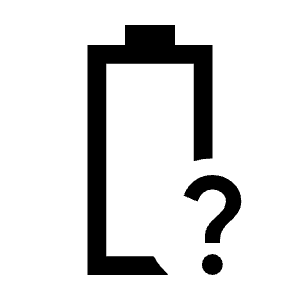 Battery Unknown Icon from Sharp Line - Material Symbols Set