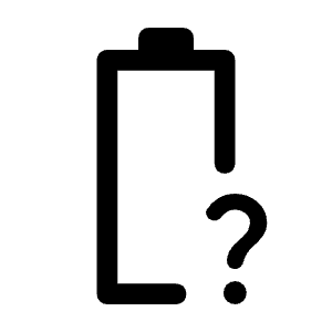 Battery Unknown Icon from Rounded Line - Material Symbols Set