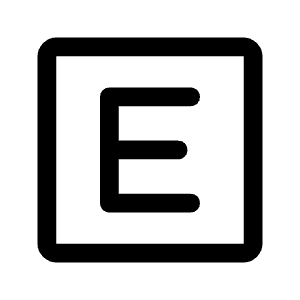 E Mobiledata Badge Icon from Rounded Line - Material Symbols Set