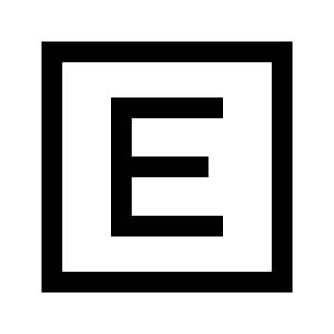 E Mobiledata Badge Icon from Sharp Line - Material Symbols Set