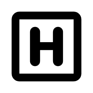 H Mobiledata Badge Icon from Rounded Line - Material Pro Free Set