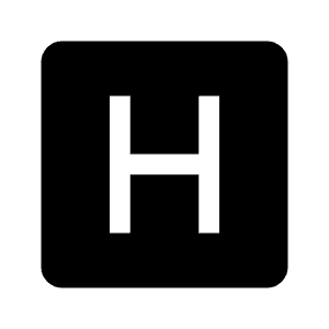 H Mobiledata Badge Fill Icon from Outlined Fill - Material Symbols Set