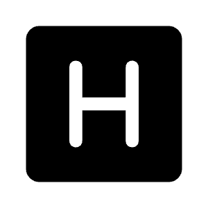 H Mobiledata Badge Fill Icon from Rounded Fill - Material Symbols Set