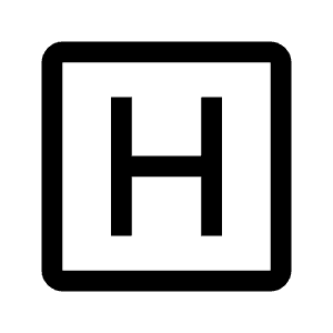H Mobiledata Badge Icon from Outlined Line - Material Symbols Set