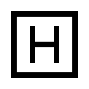 H Mobiledata Badge Icon from Sharp Line - Material Symbols Set