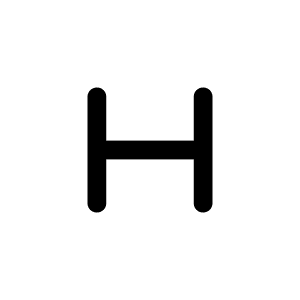 H Mobiledata Fill Icon from Rounded Fill - Material Symbols Set
