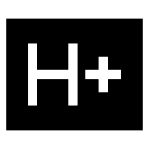 H Plus Mobiledata Badge Fill Icon from Sharp Fill - Material Symbols Set