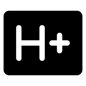 H Plus Mobiledata Badge Fill Icon from Rounded Fill - Material Symbols Set