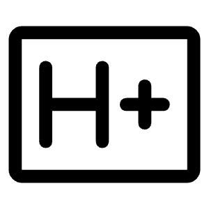 H Plus Mobiledata Badge Icon from Rounded Line - Material Symbols Set