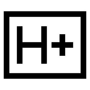 H Plus Mobiledata Badge Icon from Sharp Line - Material Symbols Set