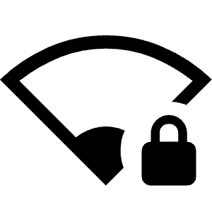 Network Wifi 1 Bar Locked Fill Icon from Outlined Fill - Material Symbols Set