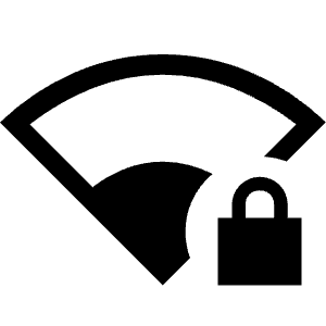 Network Wifi 2 Bar Locked Fill Icon from Sharp Fill - Material Symbols Set