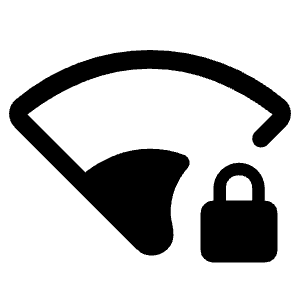 Network Wifi 2 Bar Locked Fill Icon from Rounded Fill - Material Symbols Set
