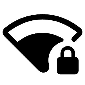 Network Wifi 3 Bar Locked Icon from Rounded Line - Material Symbols Set