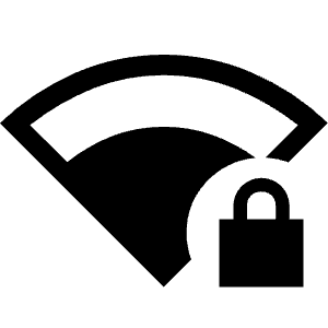 Network Wifi 3 Bar Locked Fill Icon from Sharp Fill - Material Symbols Set
