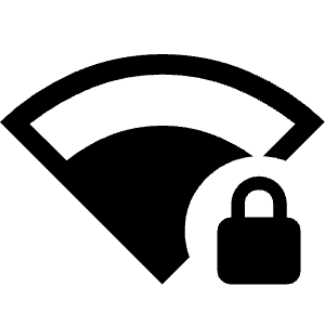 Network Wifi 3 Bar Locked Icon from Outlined Line - Material Symbols Set
