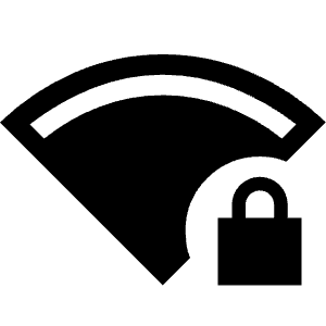 Network Wifi Locked Icon from Sharp Line - Material Symbols Set