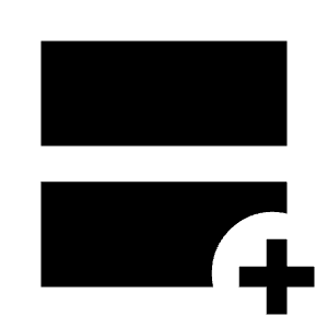 Splitscreen Add Fill Icon from Sharp Fill - Material Symbols Set